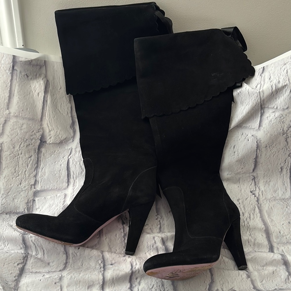 🔵RED Valentino Black Suede Women's Shoes - Picture 2 of 11